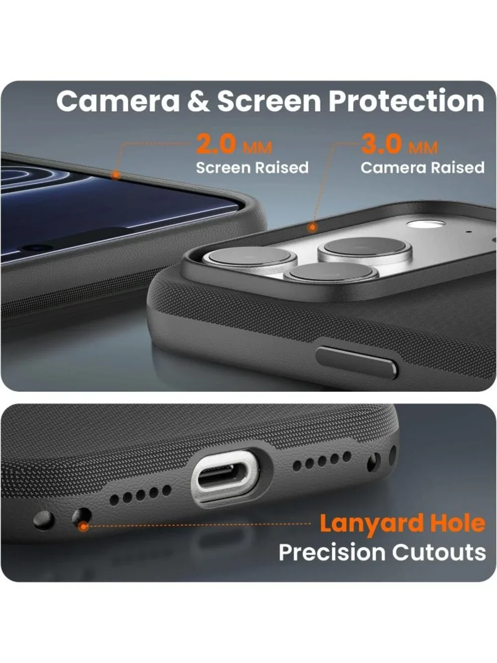 iPhone 18 Pro Black Techwoven Drop Protection Shockproof Skin-Friendly Case